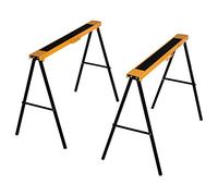 HOMCOM Saw Horse Twin Pack Folding Workbench Metal Trestle Stands 2PCS