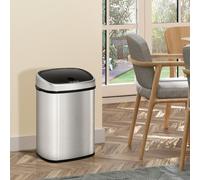 HOMCOM Sensor Dustbin Touchless Trash Can Automatic Stainless Steel 58L