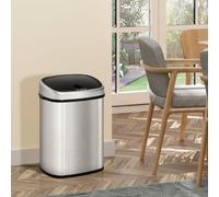 Homcom Sensor Dustbin Touchless Trash Can Automatic Stainless Steel 58L
