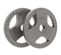 HOMCOM 2" Olympic Weight Plates Sets for Strength Training w/ Weight 2 x 10kg, Silver