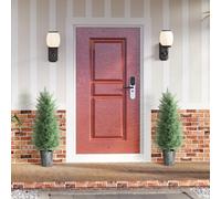 HOMCOM Set of 2 Artificial Cypress Trees with PE Leaves for Indoor Outdoor