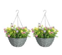 HOMCOM Set of 2 Artificial Hanging Cosmos Flowers - Multi-Colored