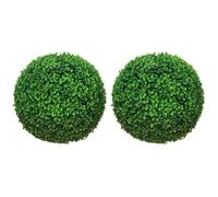 Portland Artificial Boxwood Topiary Ball 2 Pack - Size: 40 x 40 x 40cm - Green - Wilko