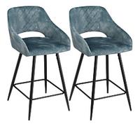 HOMCOM Set of 2 Bar Stools Blue 835-756V70BU 50 x 53 x 94 cm