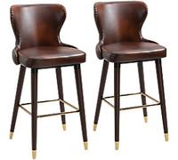 HOMCOM Set of 2 Bar Stools Brown 835-199V71BN 52 x 53 x 101 cm