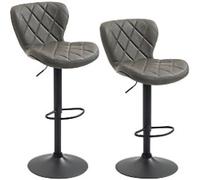 HOMCOM Set of 2 Bar Stools Dark Grey 835-715V70CG 47 x 53 x 112 cm