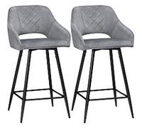 HOMCOM Set of 2 Bar Stools Grey 835-756V70GY 50 x 53 x 94 cm