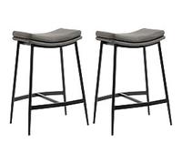 HOMCOM Set of 2 Bar Stools Grey 835-979V70GY 48.5 x 38.5 x 68.5 cm