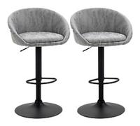 HOMCOM Set of 2 Bar Stools Light Grey 835-873V70LG 57 x 50 x 104 cm