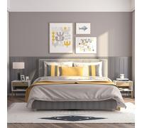 HOMCOM Set of 2 Bedside Table with Drawer & Shelf Nightstand for Bedroom - 831-3