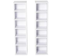 HOMCOM Set of 2 CD Media Display Shelf 6-Tier Tower Rack, White