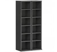 HOMCOM Set of 2 CD Media Display Shelf Unit Tower Rack with Adjustable Shelves, Black