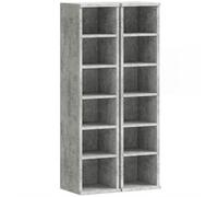 HOMCOM Set of 2 CD Media Display Shelf Unit Tower Rack with Adjustable Shelves, Grey