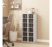 Homcom Set Of 2 Cd Storage Units Dvd Shelf With Adjustable Shelves, White White