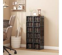 Homcom Set Of 2 Cd Storage Units With Adjustable Shelves, High Gloss Black