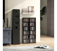 HOMCOM Set of 2 CD Storage Units with Adjustable Shelves High Gloss Black HOMCOM Black