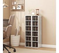 HOMCOM Set of 2 CD Storage Units DVD Shelf with Adjustable Shelves - White