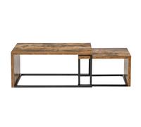 HOMCOM Set Of 2 Industrial Style Coffee Tables Black & Brown