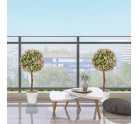 HOMCOM Set of 2 Decorative Artificial Plants, Cream White