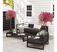 HOMCOM Set of 2 Decorative Artificial Plants Fake Plants Red HOMCOM Red