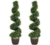 Homcom Set Of 2 Decorative Artificial Plants With Lavender And Pot, 115Cm In Blue Blue