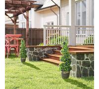 HOMCOM Set of 2 Decorative Artificial Plants with Lavender and Pot, 90cm