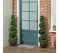 HOMCOM Set of 2 Decorative Artificial Plants with Lavender & Pot, 115cm in Blue HOMCOM Blue