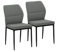 HOMCOM Velvet Dining Chairs Set of 2 with Padded Seat Upholstered Kitchen Chairs in Grey | Size: 2 Pack HOMCOM Grey 2 Pack