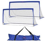 HOMCOM Set of 2 Foldable Football Goal Net 6 x 3 ft, Blue