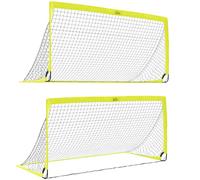 HOMCOM Set of 2 Foldable Football Goal Net 6 x 3 ft | Outdoor Sport Training, Teens, Adults, Football, with Carrying Bag