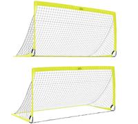 HOMCOM Set of 2 Foldable Football Goal Net 6 x 3 ft, Yellow