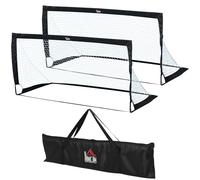 Homcom Football Goal Folding Outdoor With All Weather Net Kids Adults 6'x3', Black