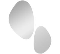 HOMCOM Set of 2 Pebble-Shaped Wall Mirror - Black