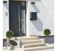 HOMCOM Set of 2 Decorative Artificial Plants Ball Trees with Flower in Green HOMCOM Green