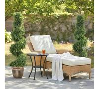 HOMCOM Set of 2 Potted Artificial Plants, Topiary Spiral Trees - 30 x 30 x 120 cm - 2