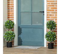 HOMCOM Set of 2 Potted Artificial Plants w/ Lavender Flowers, Blue, Blue