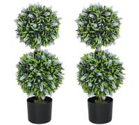 HOMCOM Set Of 2 Potted Artificial Plants With Lavender Flowers - Blue | TJ Hughes
