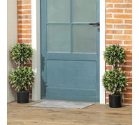 HOMCOM Set of 2 Potted Artificial Plants with Lavender Flowers in Pink HOMCOM Pink