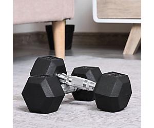 Homcom Set of 2 Rubber Dumbbell Weights 4kg