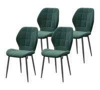 HOMCOM Set of Four Flannel Relaxed Tub Dining Chairs - Green Aosom UK