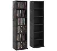 HOMCOM Set of Two 102 CD Storage Units - High Gloss Black Aosom UK