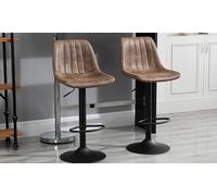 HomCom Set of Two Adjustable Bar Stools: Grey