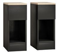 HOMCOM Set of Two Modern Storage Bedside Tables - Black