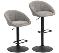 HOMCOM Set of Two Relaxed Tub Bar Stools - Grey
