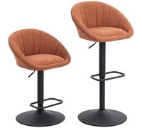 HOMCOM Set of Two Relaxed Tub Bar Stools - Orange