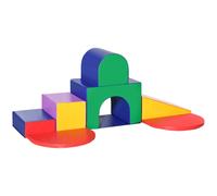 HOMCOM Seven-piece Soft Playset Kids Stair And Ramp Colourful Play Area, For Toddlers, Green