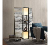 HOMCOM Shelf Floor Lamp with Dual Light - for Living Room - Bedroom - Black | TJ Hughes