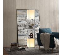 HOMCOM Shelf Floor Lamp with Dual Light, for Living Room, Bedroom in Light Grey HOMCOM Light Grey