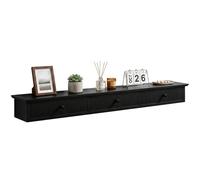 HOMCOM Shelf Wall-Mounted 93 x 15 x 10 cm in Black HOMCOM Black 93 x 15 x 10 cm