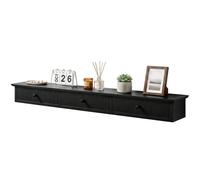 HOMCOM Shelf Wall-Mounted 93 x 15 x 10 cm in Black HOMCOM Black 93 x 15 x 10 cm